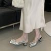 New Water Diamond High-heeled Chunky Single Shoes for Women In Baotou