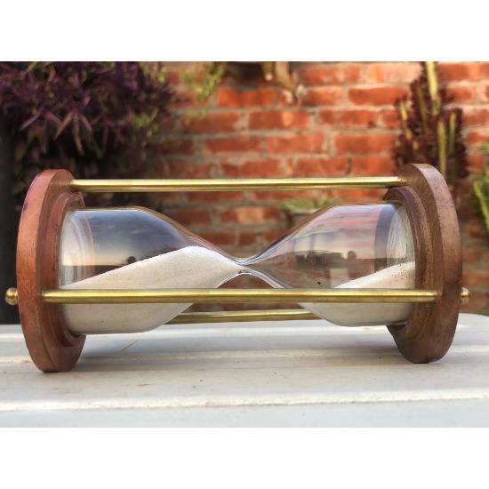 Antique Brass Wooden Sand Timer Vintage Nautical Hourglass 5 Minute, Sand Timer,Yellow,Pink, Sky Blue