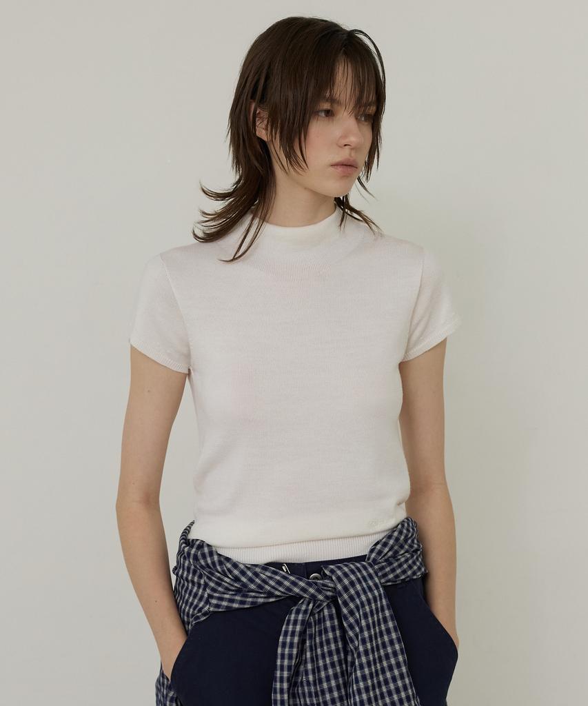 CITYBREEZE Wool Washable Mock Neck Cap Sleeve Knit_4 Colors