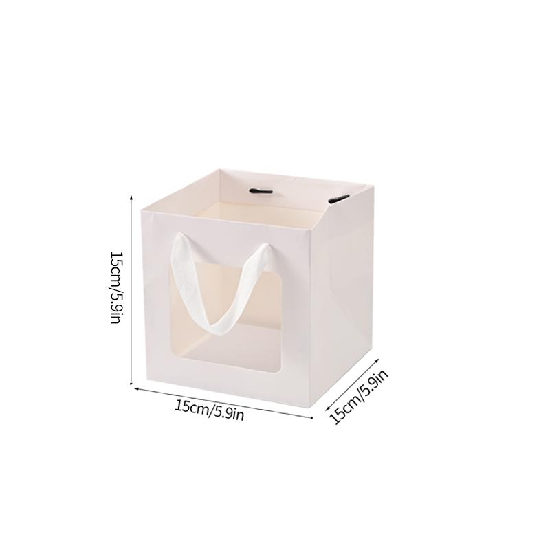 Portable Gift Bag Cookie Box with Window Shopping Bag Scarf Gift Box Birthday Gift Bags Packaging Bag Cake Boxes Wedding Decor