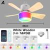 Smart Ceiling Fan RGB Lighting E27 Fans Lamp  APP Control Via Bluetooth Ceiling Fan with Silent Design for Bedroom Decorations