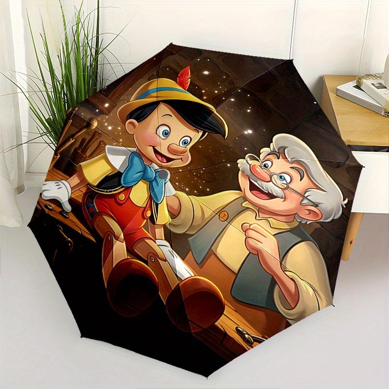 

Disney Pinocchio, Geppetto Automatic Open/Close Fashion umbrella - Cute Umbrella with Cute Design, Portable 3-Fold Compact Umbrella for Men