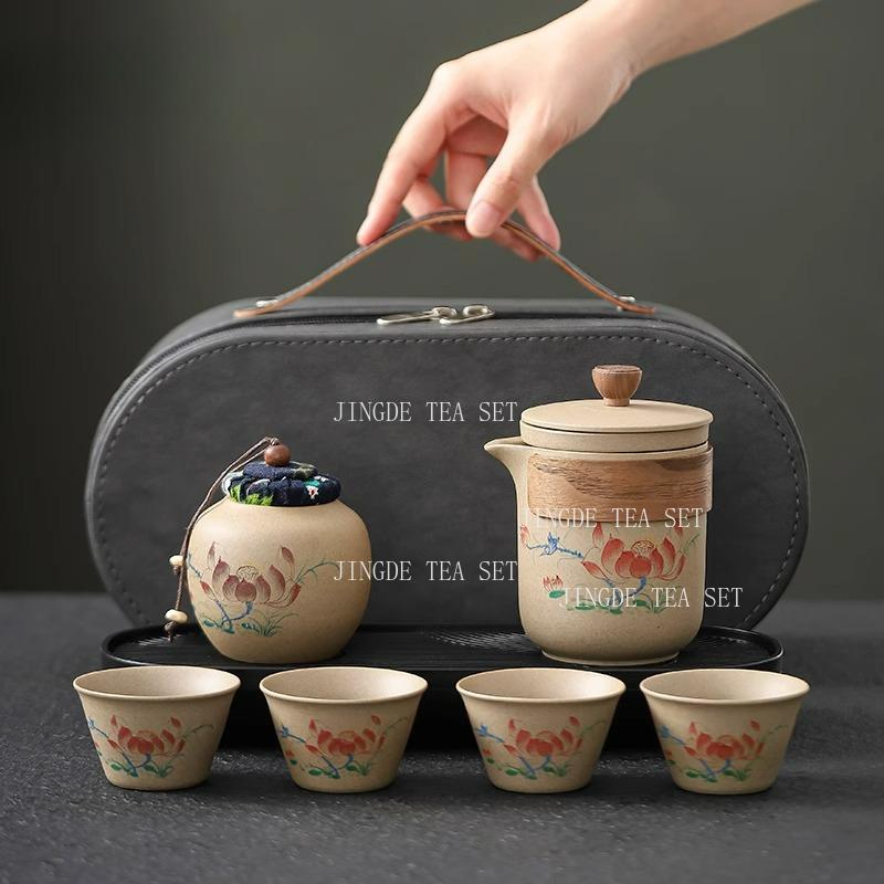 Travel Kung Fu Tea Set Portable Outdoor Camping Tea Drinking Equipment Ceramic Quick Customer Cup