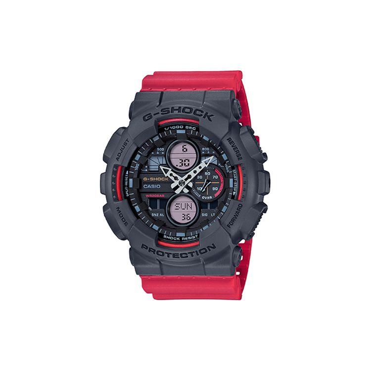 

Casio G-Shock Youth Series Color Block Retro Style Three-Hand Three-Eye Quartz Movement Resin Strap Watch Men watches Black GA-140-4APRBS Regular Watch Box,Red