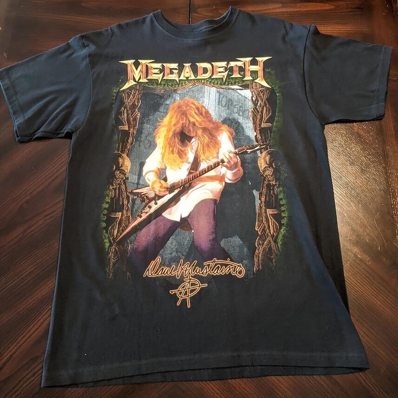 

Дейв Мастейн Винтажная футболка Megadeth черная мужская и женская летняя повседневная спортивная хлопковая удобная дышащая с круглым вырезом S