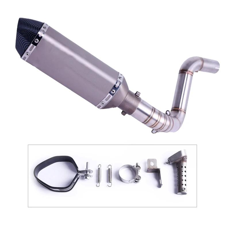 Slip On Motorcycle Exhaust Muffler Full System Middle Link Pipe  For KTM DUKE 125 150 200 390 2012-2016