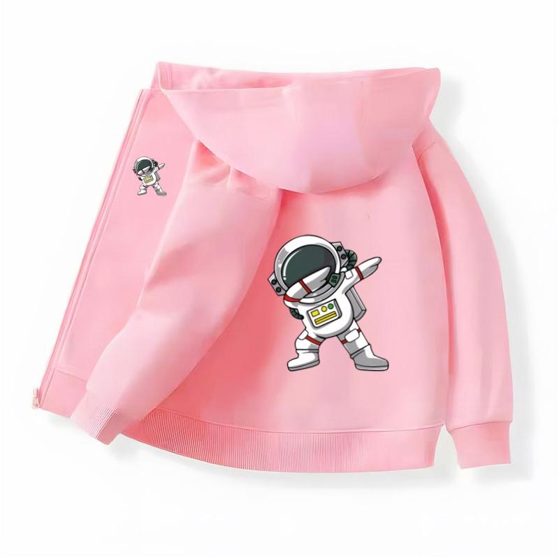 Astronaut Funny Sweatshirt for Children's Spring and Autumn Polyester Jacket New Spaceman Hoodie for Boys Coats
