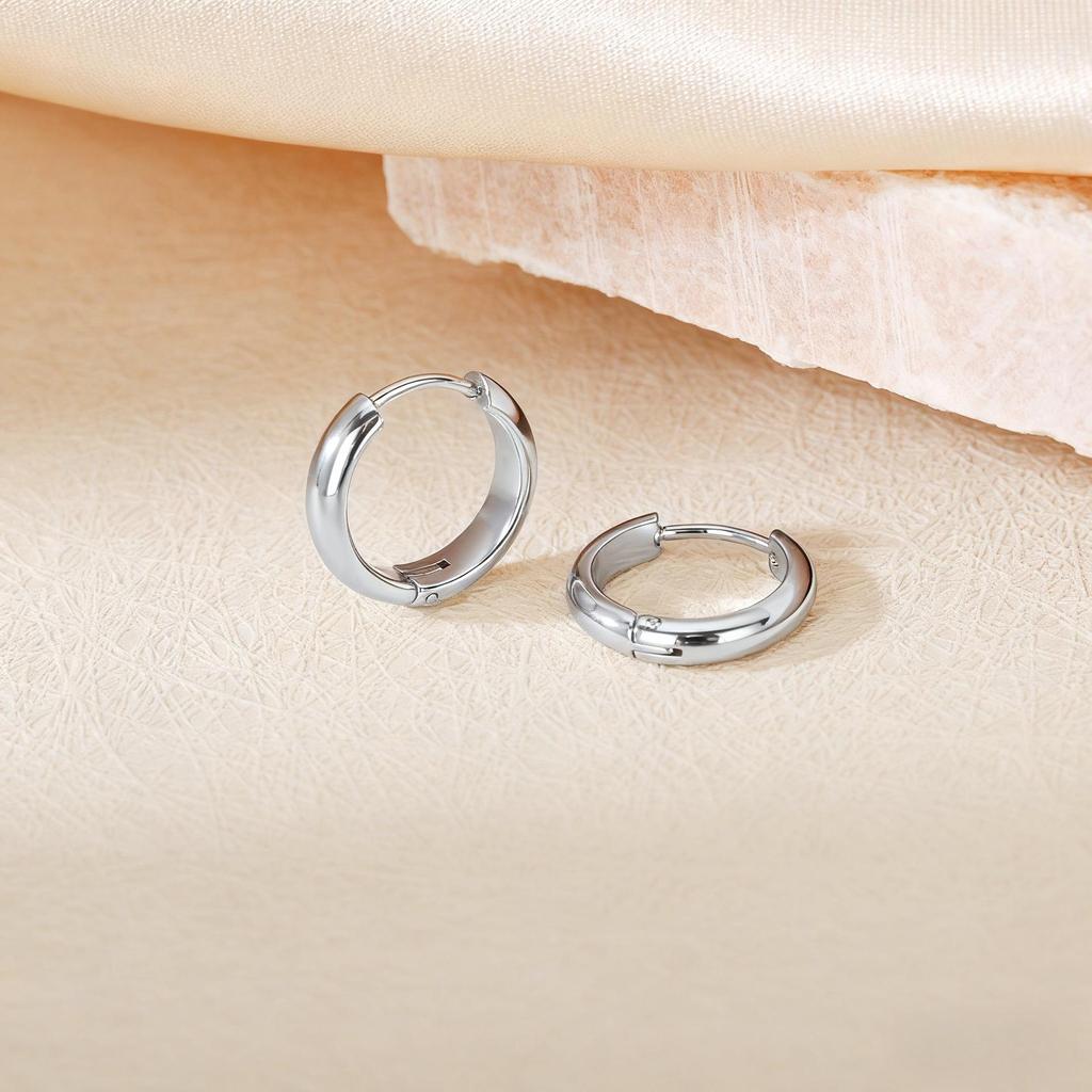 Orecchini semplici in acciaio al titanio in stile coreano: Gioielli Trendy, Unici e alla Moda.