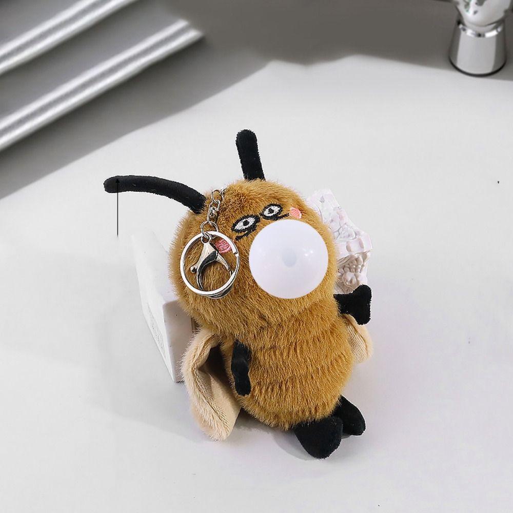 Fluffty Cockroach Plush Key Chain Soft Xiaoqiang Doll Key Ring Blowing Bubble Pendant  Girls