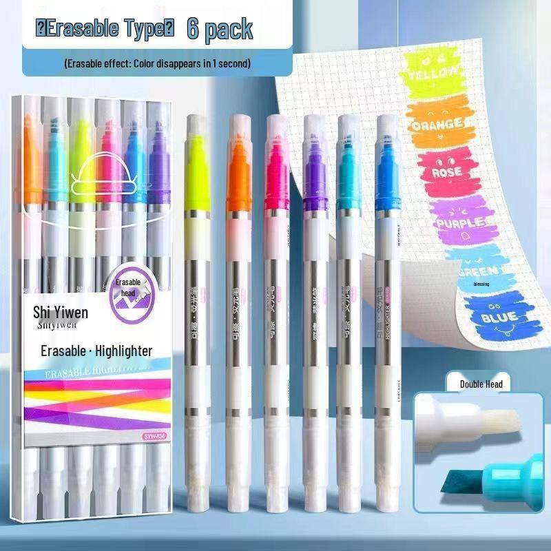

Erasable Double-Ended Fluorescent Marker - Highlights & Colored Pens for Students