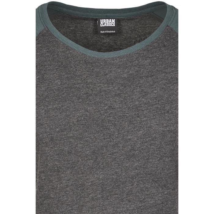 T-shirt Femme Urban Classics Manches Raglan - Anthracite/Vert - Large