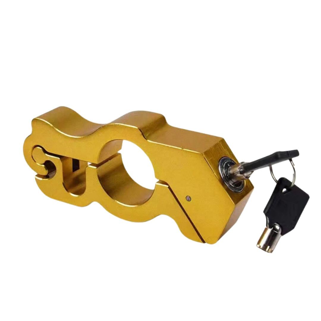 

EINEY Motorcycle Brake Handlebar Disc Easy Universal Fit Lock, Security, Lock, Anti-Theft, Installation, (Gold) золотой