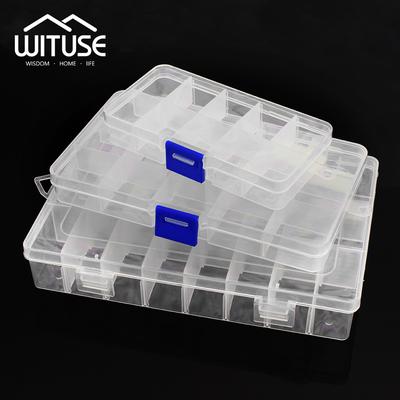 4 PCS Clear Plastic Jewelry Box Organizers 24 Grid with Adjustable Dividers for Beads Earrings Necklaces Rings Metal Parts Accessories Screws Button Storage Box Container