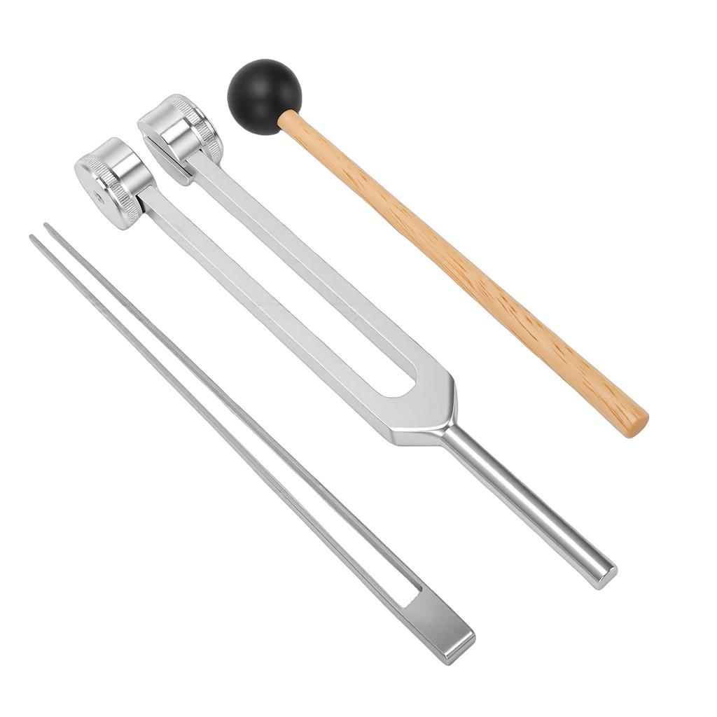 Portable Tuning Fork Set Aluminum Alloy 128hz Tuning Fork with Reflex Hammer for Relaxation