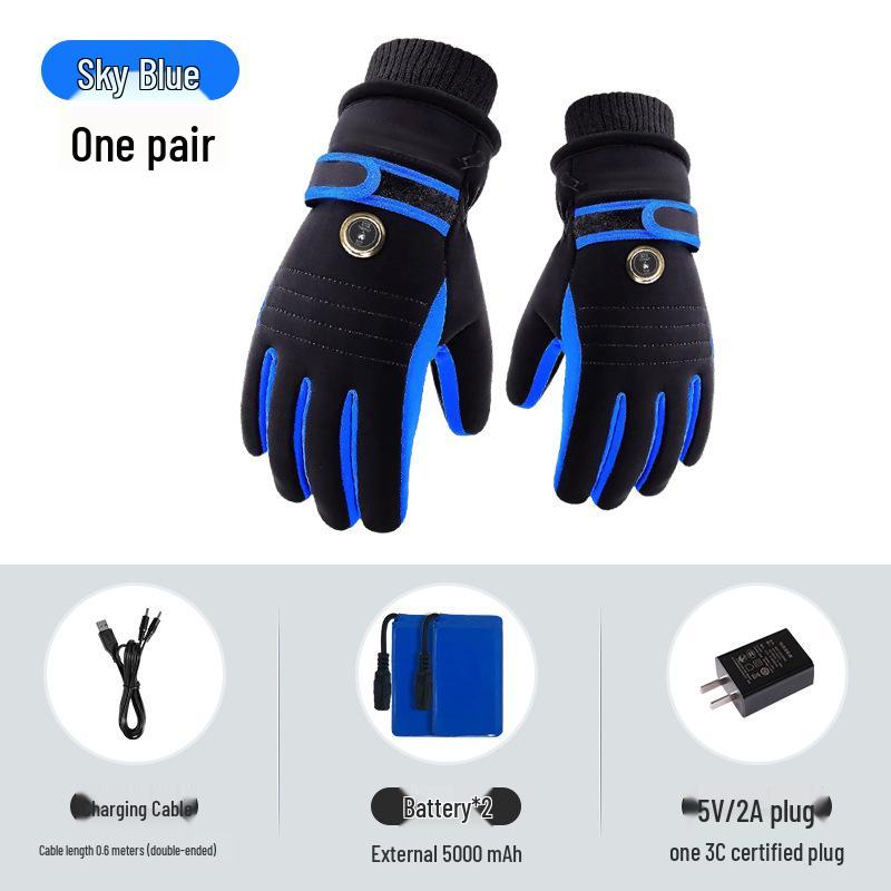 Smart Heated Winter Gloves: Windproof Electric Motorcycle Riding Gloves for Men & Women One Size
