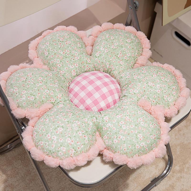 50 см Цветочная Подушка Девочки Принцесса Мягкий Плюш Сиденье Стула Автомобиль Диван Подушка Домашний Декор Цветок Набитый зелёный