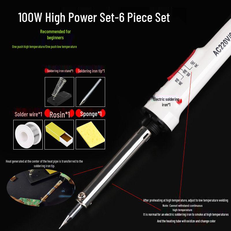 High-Power Electric Soldering Iron Set with Temperature Control, Ideal for Industrial and Home Use