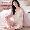 Women's Long-Sleeve Padded Pajamas, Cute Cartoon Style, Large-Size, Spring & Autumn Homewear, 2024 New Collection.