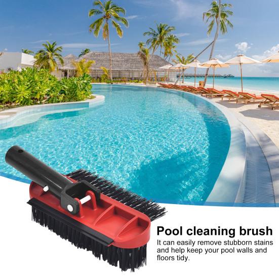 

Щетка для чистки бассейна Жесткая и густая щетина Поворотная ручка Очистка стен бассейна на 270 градусов Ступеньки Щетки для ручного скраба Очиститель спа-ванны для ванной комнаты
