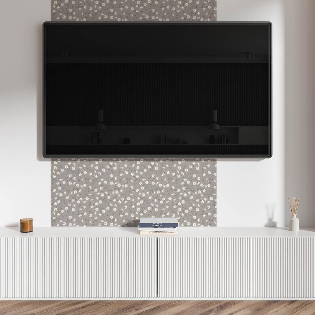 Okładzina Winylowa Samoprzylepna Z Nadrukiem 100X50 Cm Kwiatowy Wzór Na Tle