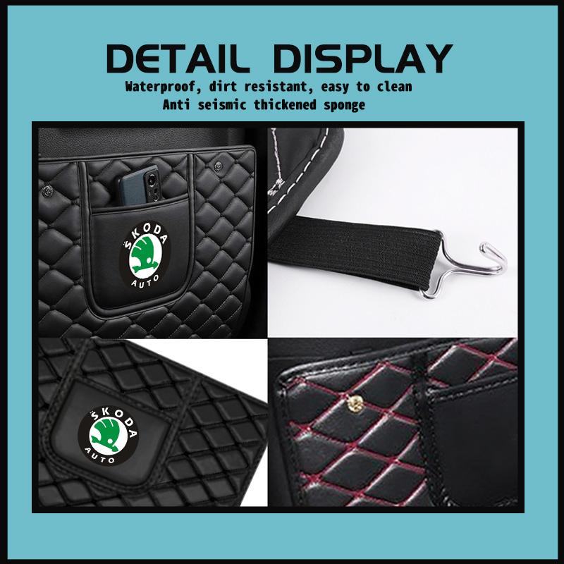 KIAY9 Voor Skoda Autostoel Rugleuning Anti Kinderen Trapschoen Beschermer Mat Auto Interieur Accessoires Fabia Kamiq Superb Scala Enyaq-iV MK3