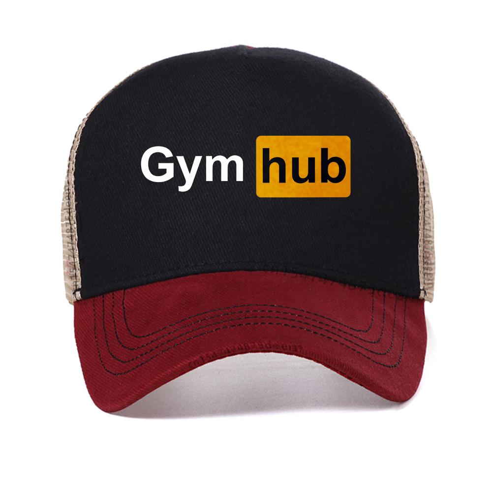 

Gym Hub Print Men s baseball cap Funny Graphic for Men Summer caps Fashion Casual adjustable hat outdoor mesh snapback hats Adjustable красный