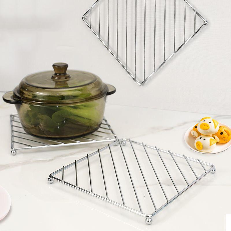 Square Metal Pot Mat Coasters Heat Insulation Pad For Bowl Dish Casserole Hot Pot Table Cookware Holder Placemat Kitchen Tools&