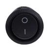 WON 100PCS Round Rocker Power Switch 6A 250V AC 2Pin 2Position ON/Off Power Boat Switches SPST Black Button Mini Round Black