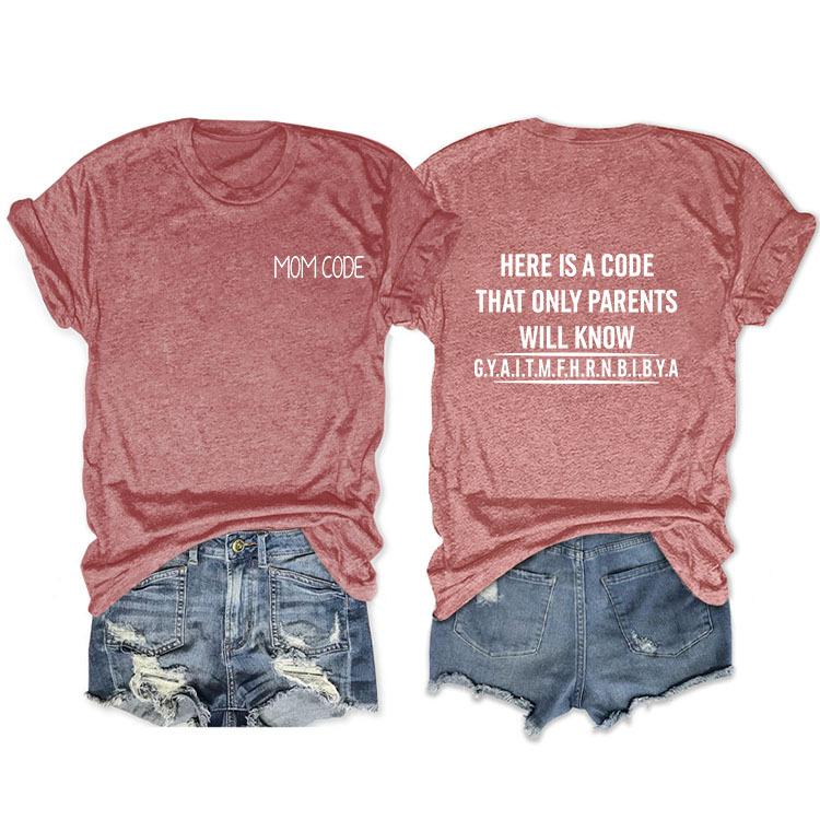 Fashion before and after here is a code letter print women's casual short sleeves