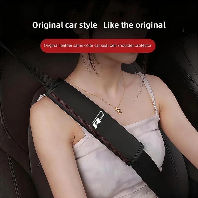 Lmn1 ·2Pcs Car Seat Belt Shoulder Cover Safety Belts Cushioning For VW Atlas Jetta Touareg Variant Golf Polo GTI Taos Nivus Passat