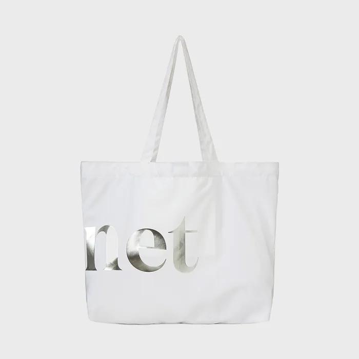 POINT LOGO SHOULDER BIG BAG IN WHITE