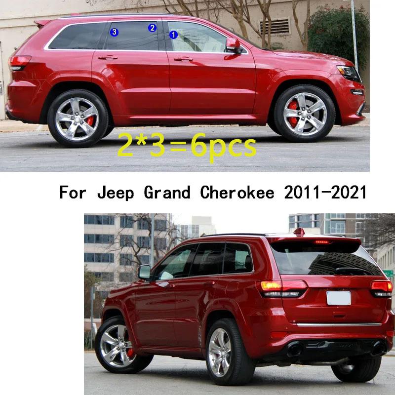 Car TPU/Glossy Mirror Pillar Post Cover For Jeep Grand Cherokee 2011 2012 2013 2014 2015- Door Trim Window Molding Sticker