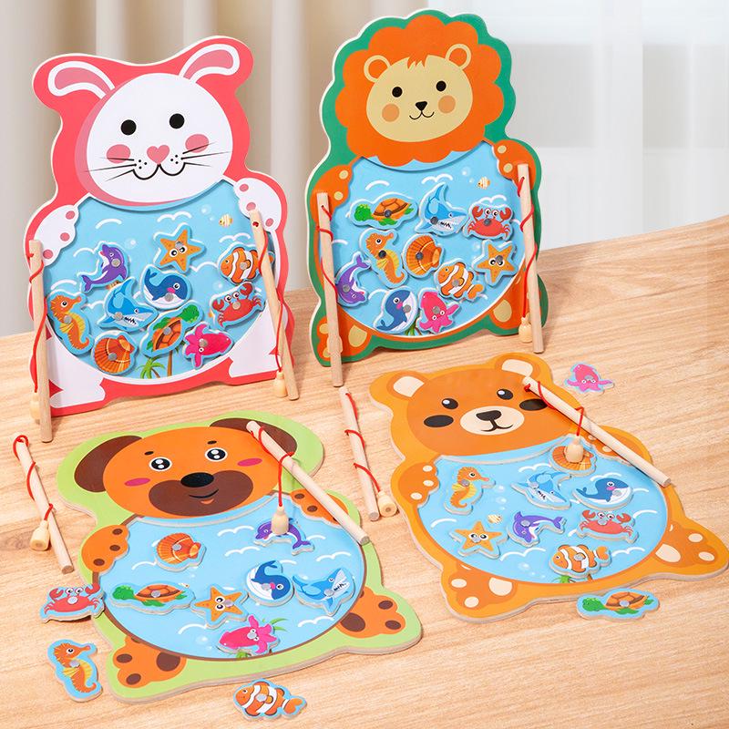 

Children s Magnetic Wooden Fishing Game - Interactive Educational Pretend Play Set