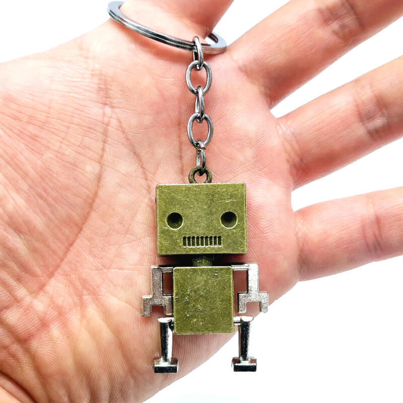 Niedlicher Roboter Puppe Tasche Schlüsselanhänger Freundschaft Paar Schlüsselhalter Gold
