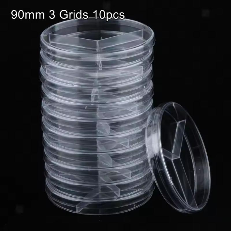 10Pcs Plastic Petri Dishes 35/60/75/90Mm, Cell Culture Dish Round Transparents For Lab, School Science, Samples Storage