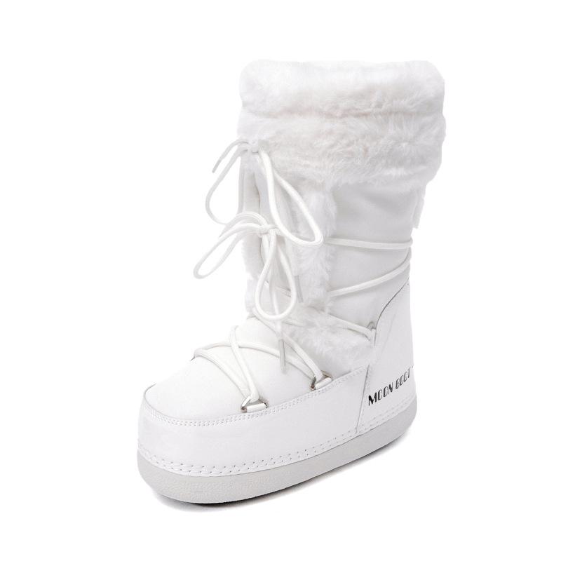 Space Moon Fashion Snow Boots Women's 2025 Winter New Thickened Thermal Sleeve Cotton Boots Non-slip and Wear-resistant Straps