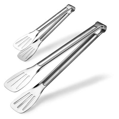 Pinces Alimentaires en Acier Inoxydable Ustensiles de Cuisine Outil de Cuisson de Buffet Pince à Pain Anti-Chaleur Pince à Pâtisserie Barbecue Cuisine Acier