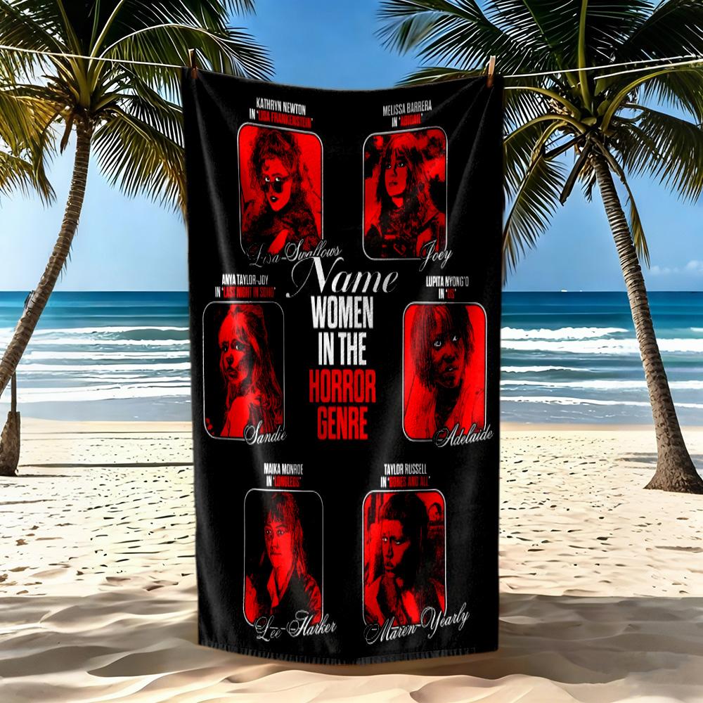 Women Horror Customized Name Beach Towel Super Soft Microfiber Quickdry Fabric