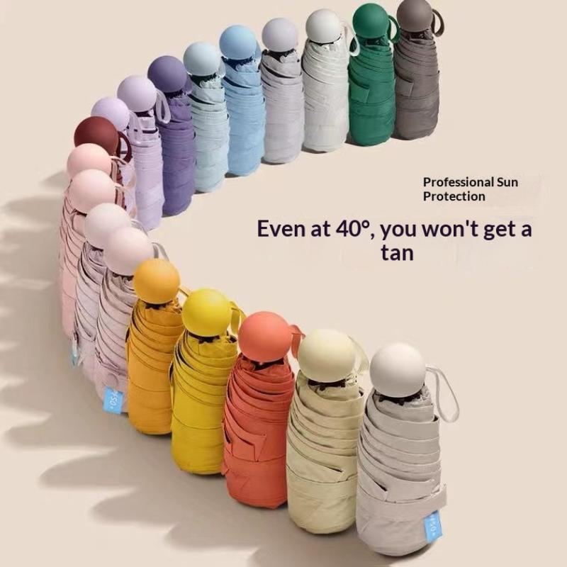 Kompaktowy Mini Parasol Podróżny Parasol Ochrona UV 5-krotny Ultralekki Parasol Przeciwsłoneczny Przenośny Manualny