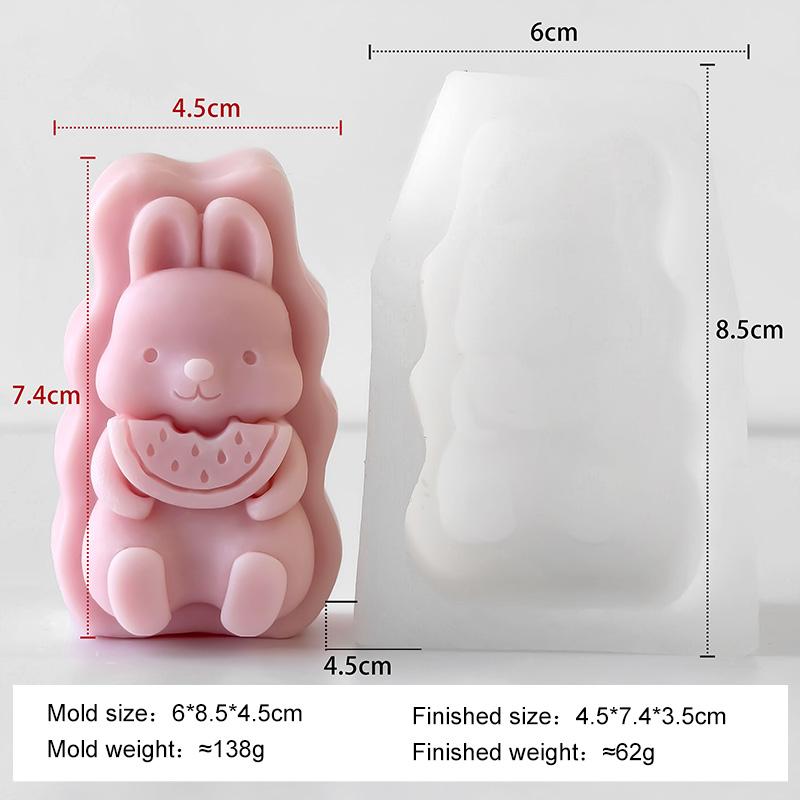 DIY Bunny Shape Chocolate Cookies Baking Molds Cartoon Rabbit Silicone Mold Handmade Aroma Candle Plaster Resin Mould