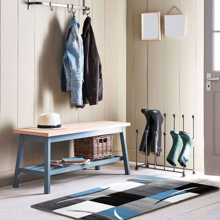 Blue Abstract Pattern Living Room Rug 80x150