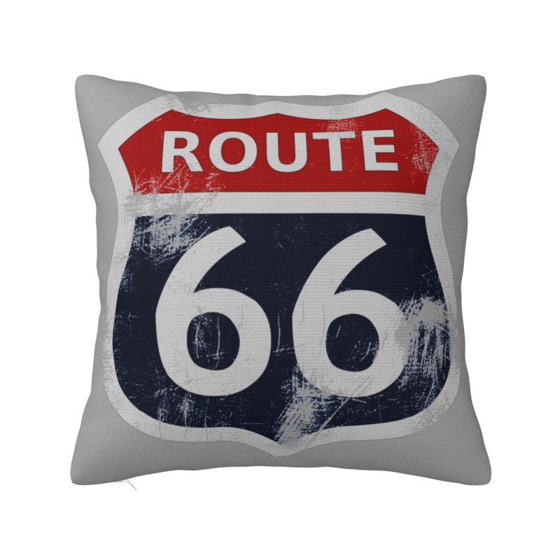 

Travel Motorcycle Ride Route 66 Pillow Covers Home Decor Luxury US Numbered Highways Outdoor Cushions Square Pillowcase 30x30cm 12x12in