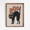 Halloween Trick or Treat Poster Spooky Cat Boo Art Print Pumpkin Canvas Painting Vintage Fall Wall Picture Living Room Decor