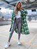 2022 Autumn/Winter Women's European & American Plaid Long-Sleeved Loose Shirt Jacket