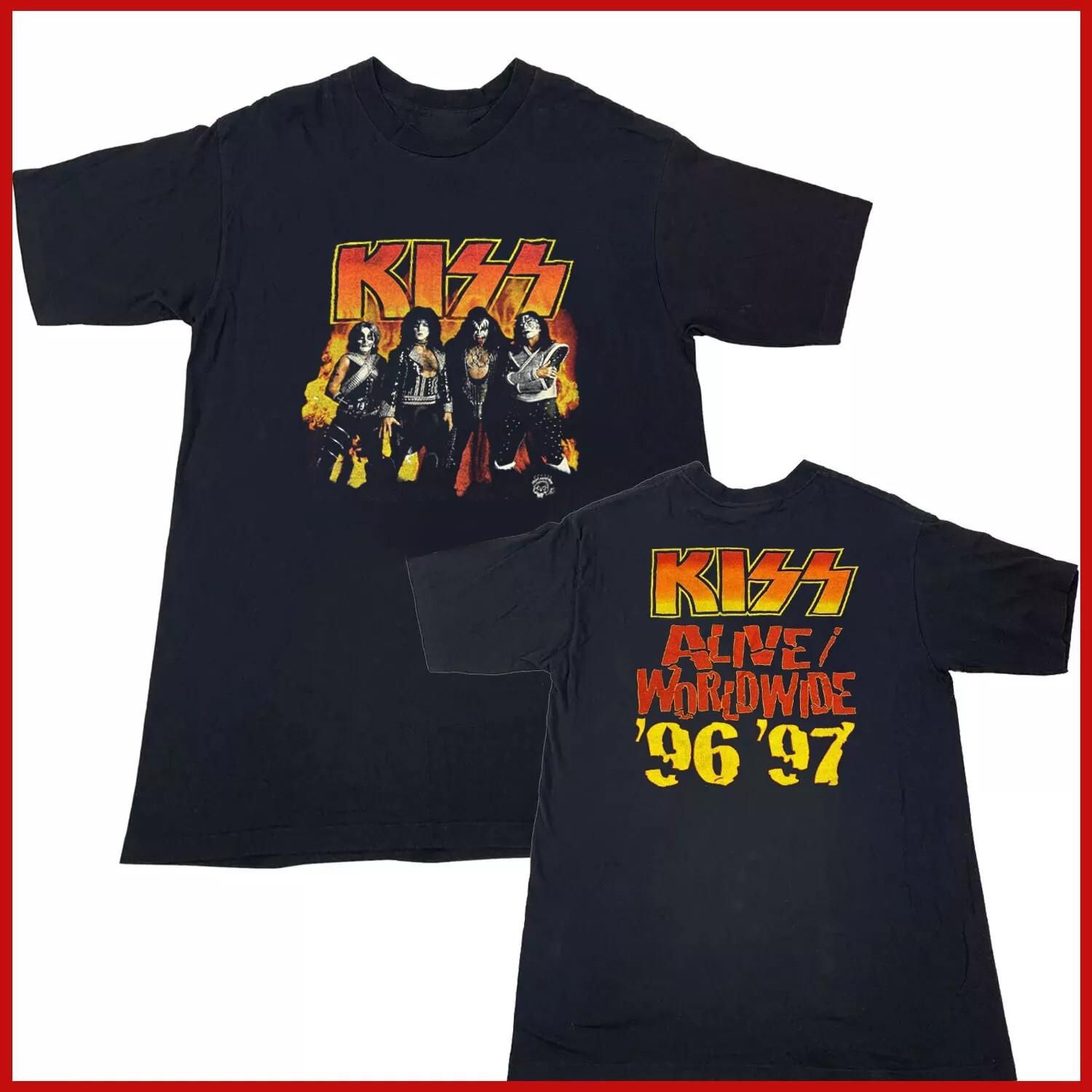 Kiss Alive Worldwide Tour T-Shirt Mens Womens Tees Top 96 97 1996 Band Tee XL