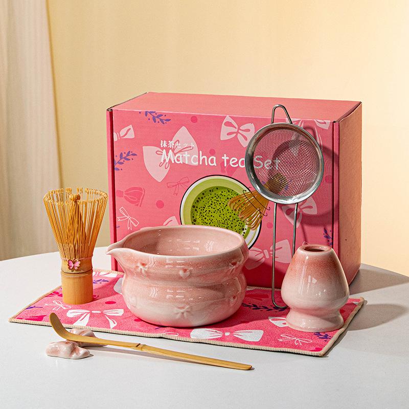 Vysoce hodnotná sada matcha čaje Keramika s vypálenou glazurou Baibenli Šlehačka na čaj Japonská sada matcha