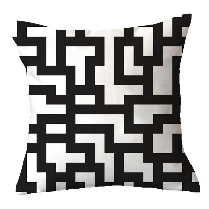 Simple New Square Geometric Plush Pillowcase Home Fabric Sofa Pillow Cushion Cover