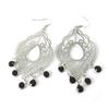 Les Trésors De Lily [M7996] - Silver Black 'Carmen' Earrings