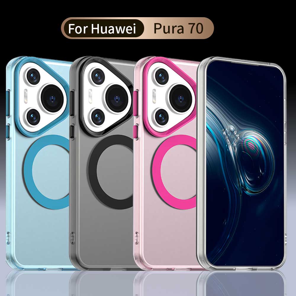 Magsafe Matte Phone Case For Huawei Pura 70 Ultra Pro Pro+ Protective Case Magnetic Wireless Charging Shockproof Back Cover
