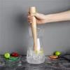 A96I-Fruit Lemon Juice Muddler 2 Pcs Wooden Ice Crusher Press Muddler Cocktail Tools Ice Sticks Hammer Kitchen Equipment